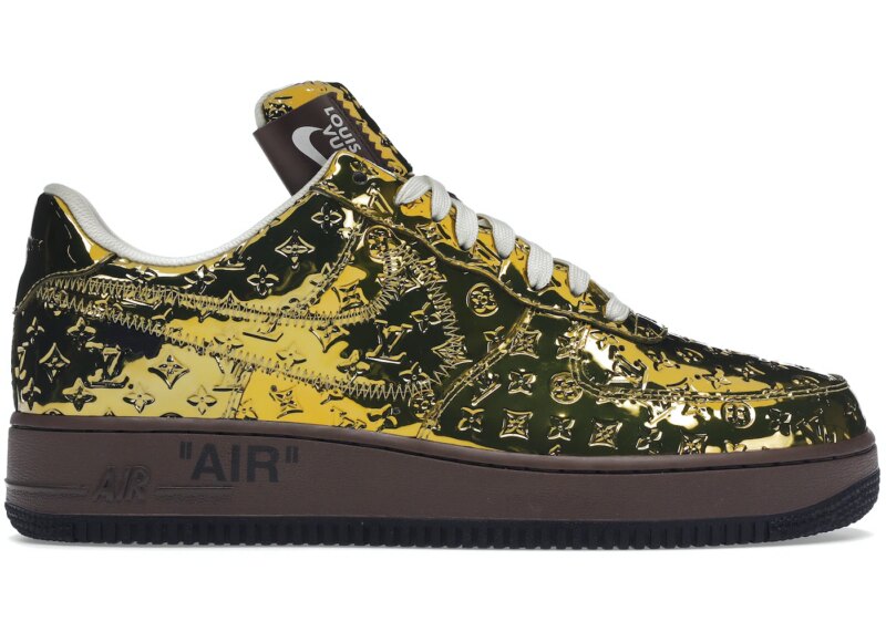 Louis Vuitton Nike Air Force 1 Low By Virgil Abloh Metallic Gold –